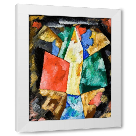 Abstraction-Blue-Yellow and Green White Modern Wood Framed Art Print by Hartley, Marsden