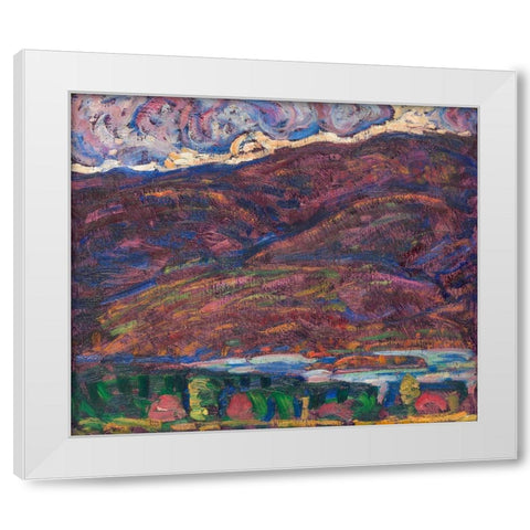 Autumn Color White Modern Wood Framed Art Print by Hartley, Marsden