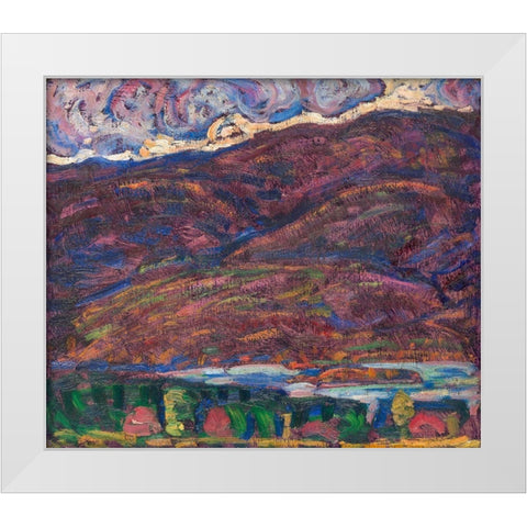 Autumn Color White Modern Wood Framed Art Print by Hartley, Marsden