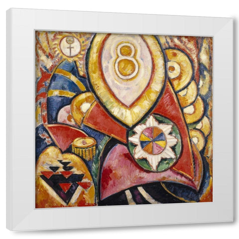 Painting No 48 White Modern Wood Framed Art Print by Hartley, Marsden