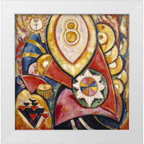 Painting No 48 White Modern Wood Framed Art Print by Hartley, Marsden