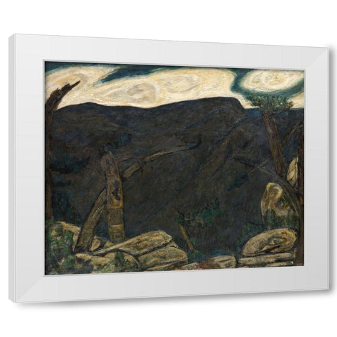 The Dark Mountain-No 2 White Modern Wood Framed Art Print by Hartley, Marsden