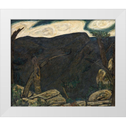 The Dark Mountain-No 2 White Modern Wood Framed Art Print by Hartley, Marsden
