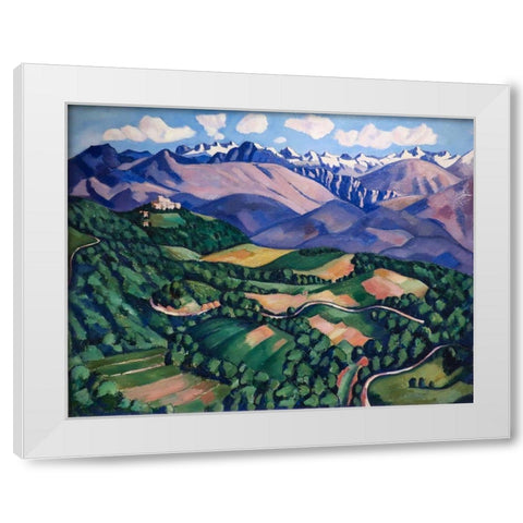 Purple Mountains-Vence White Modern Wood Framed Art Print by Hartley, Marsden