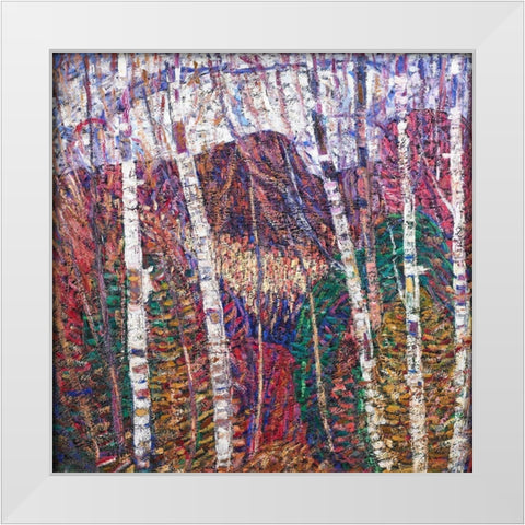 White Birches White Modern Wood Framed Art Print by Hartley, Marsden