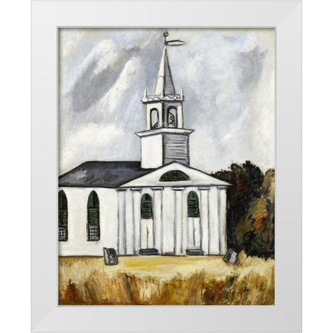 Church at Head Tide White Modern Wood Framed Art Print by Hartley, Marsden