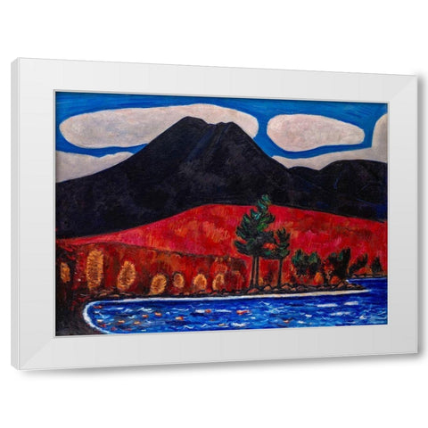 Mt Katahdin-Maine-Autumn White Modern Wood Framed Art Print by Hartley, Marsden