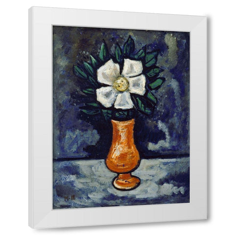 White Flower White Modern Wood Framed Art Print by Hartley, Marsden