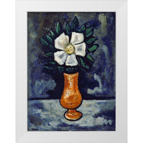White Flower White Modern Wood Framed Art Print by Hartley, Marsden