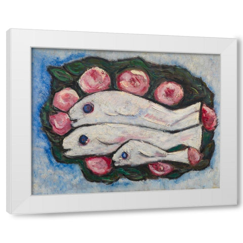 Banquet in Silence White Modern Wood Framed Art Print by Hartley, Marsden