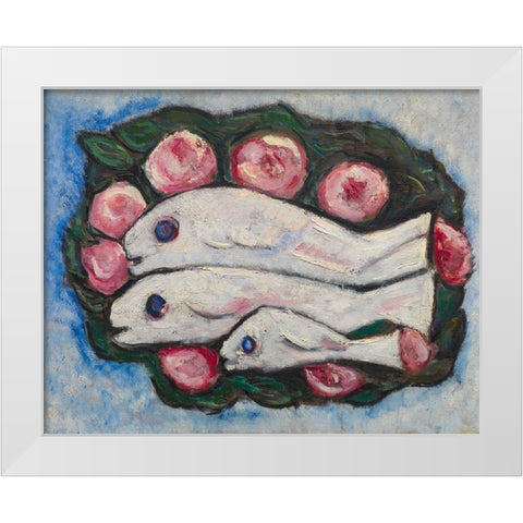 Banquet in Silence White Modern Wood Framed Art Print by Hartley, Marsden