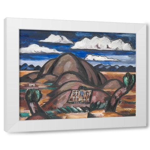 Cemetery-New Mexico White Modern Wood Framed Art Print by Hartley, Marsden