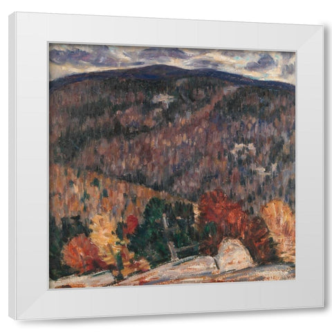 Landscape No 25 White Modern Wood Framed Art Print by Hartley, Marsden