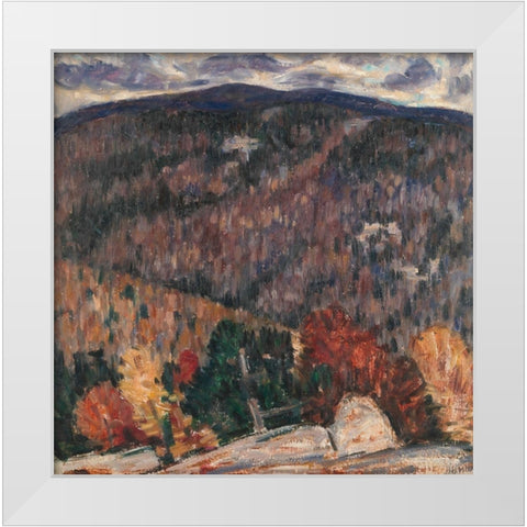 Landscape No 25 White Modern Wood Framed Art Print by Hartley, Marsden