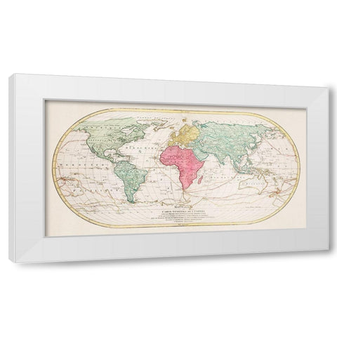 World Map or General Map of the Universe White Modern Wood Framed Art Print by Lotter, Mathieu Albert