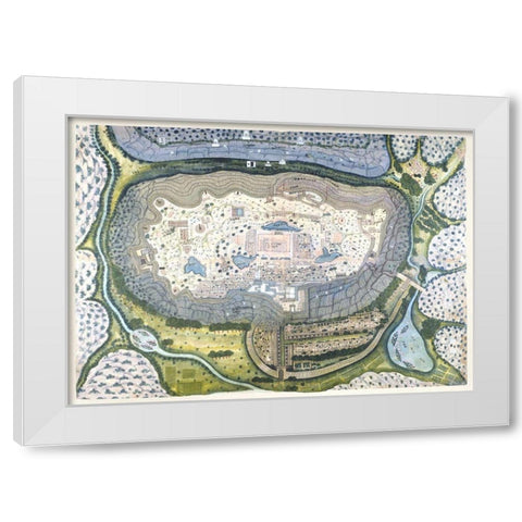 Fortified City of Ranthambhor White Modern Wood Framed Art Print by Generation of Bagta
