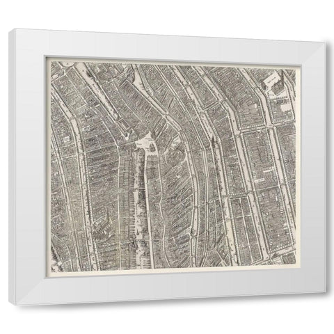 Map of Amsterdam White Modern Wood Framed Art Print by Florisz, Balthasar