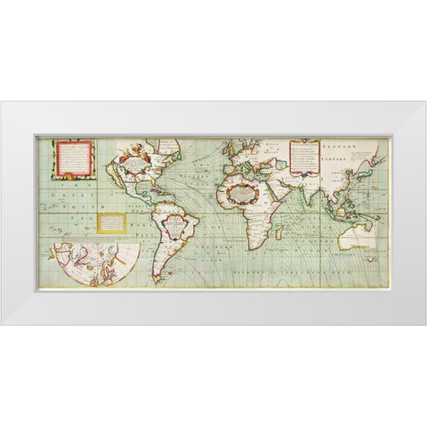 Nova and accuratissima totius terrarum Anno 1700 White Modern Wood Framed Art Print by Thornton, Samuel