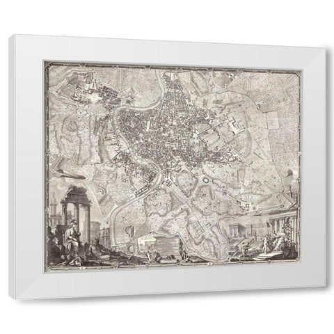 The Nolli Map White Modern Wood Framed Art Print by Campana, Pietro