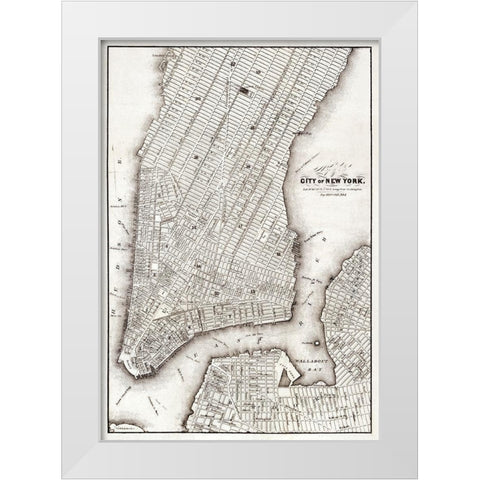 Map of the city of New York-1850 White Modern Wood Framed Art Print by Library of Congress Geography and Map Division Washington