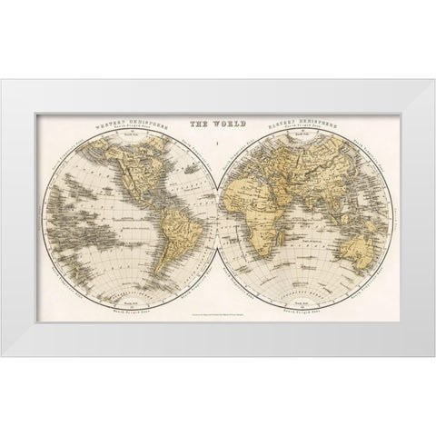 A Cyclopedia of Geography 1859 White Modern Wood Framed Art Print by Bryce, James