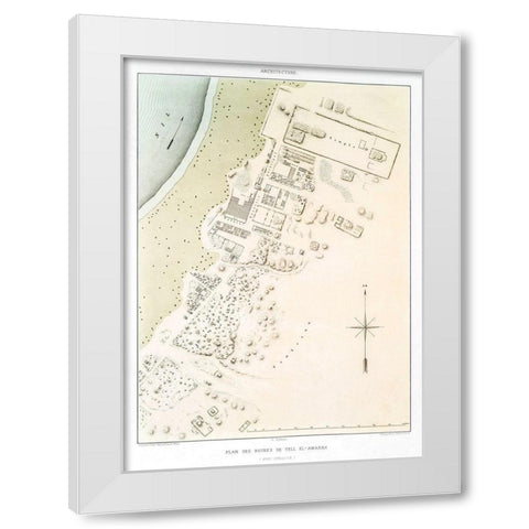 Plan of the ruins of Tell el Amarna 1878 White Modern Wood Framed Art Print by d Avennes, Emile Prisse
