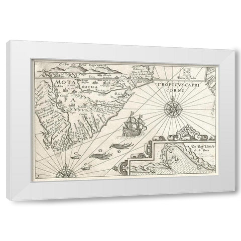 Map of the Cape of Good Hope White Modern Wood Framed Art Print by Vintage Maps