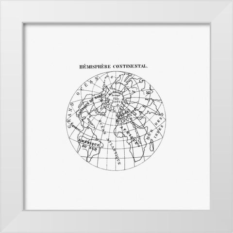 World atlas from Voyeurs Checklist 1881 White Modern Wood Framed Art Print by British Library