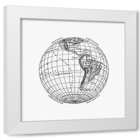 World atlas from The Practical Teaching of Geography 1878 White Modern Wood Framed Art Print by British Library