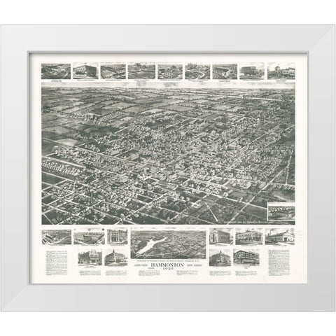 Hammonton-New Jersey 1926 White Modern Wood Framed Art Print by Vintage Places
