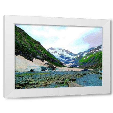 At Peace White Modern Wood Framed Art Print by Ghanooni, Sarah