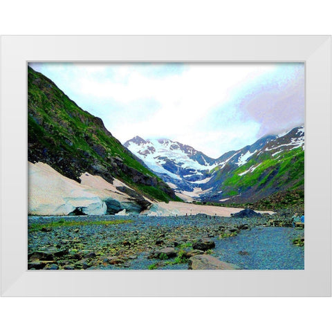 At Peace White Modern Wood Framed Art Print by Ghanooni, Sarah