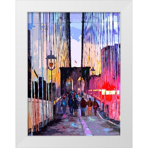 Brooklyn Nights White Modern Wood Framed Art Print by Ghanooni, Sarah