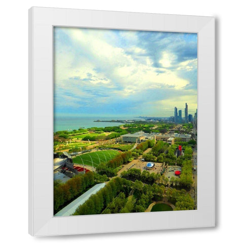 Chicago Sky White Modern Wood Framed Art Print by Ghanooni, Sarah