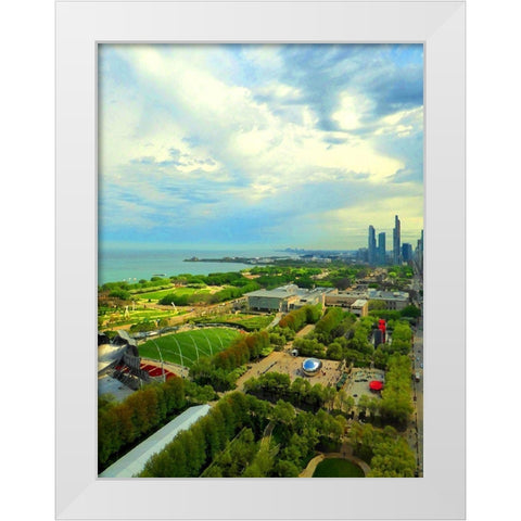Chicago Sky White Modern Wood Framed Art Print by Ghanooni, Sarah