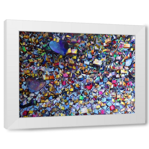 Love Locks White Modern Wood Framed Art Print by Ghanooni, Sarah