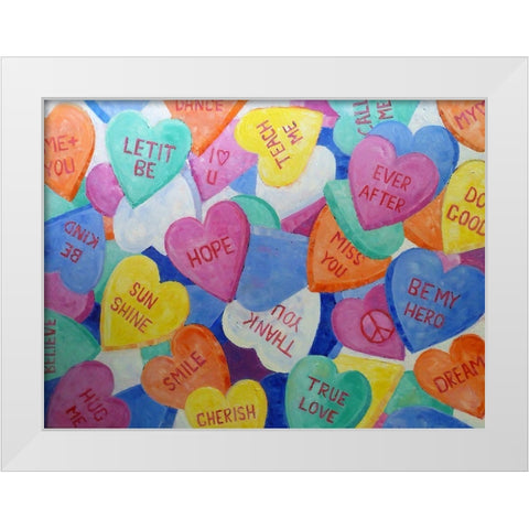 Messages of Love White Modern Wood Framed Art Print by Ghanooni, Sarah