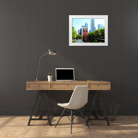 Millenium Park White Modern Wood Framed Art Print by Ghanooni, Sarah