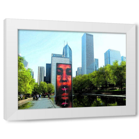 Millenium Park White Modern Wood Framed Art Print by Ghanooni, Sarah