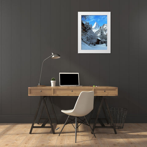 Mountain Tops White Modern Wood Framed Art Print by Ghanooni, Sarah