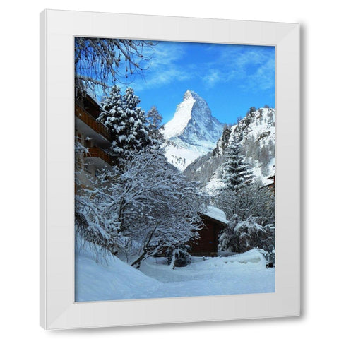 Mountain Tops White Modern Wood Framed Art Print by Ghanooni, Sarah