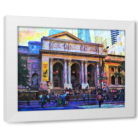 New York Library White Modern Wood Framed Art Print by Ghanooni, Sarah