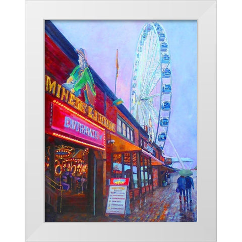 Rainy Days White Modern Wood Framed Art Print by Ghanooni, Sarah