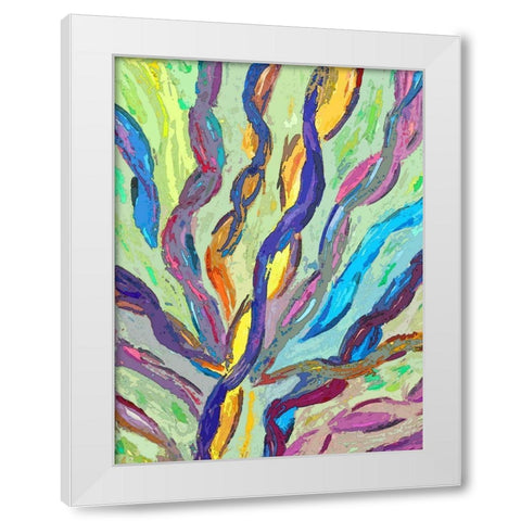 Ribbons in the Sky White Modern Wood Framed Art Print by Ghanooni, Sarah