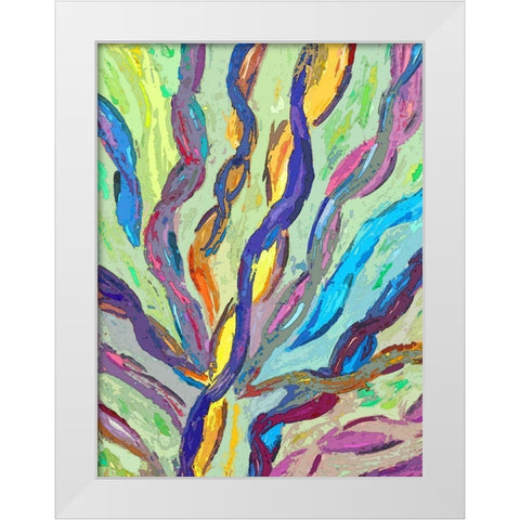 Ribbons in the Sky White Modern Wood Framed Art Print by Ghanooni, Sarah