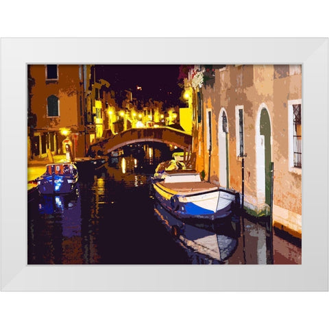 Venice Lights White Modern Wood Framed Art Print by Ghanooni, Sarah