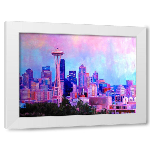 View of Seattle White Modern Wood Framed Art Print by Ghanooni, Sarah