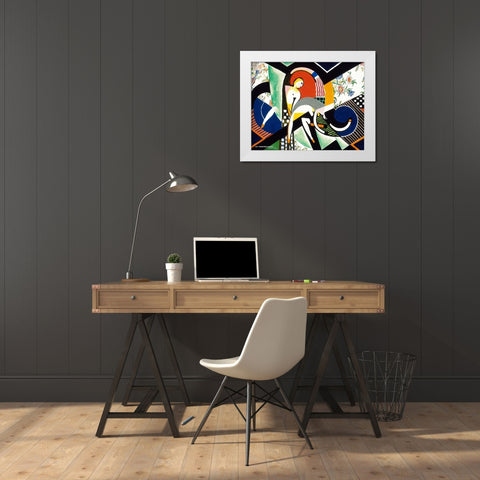 The Thundershower White Modern Wood Framed Art Print by Sayen, Henry Lyman