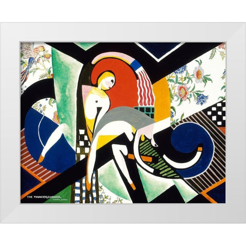 The Thundershower White Modern Wood Framed Art Print by Sayen, Henry Lyman
