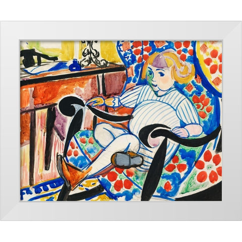 Gouache White Modern Wood Framed Art Print by Sayen, Henry Lyman